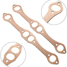 LucaSng A Pair SBC Oval Port Copper Header Exhaust Gasket Seal For Chevy SB 327 305 350 383 Reusable Exhaust Manifold Gasket Set