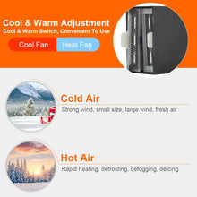 Keenso Portable Car Heater, Fast Heating Defroster Defogger 12V Auto Ceramic Heater Cooling Fan 2-Outlet