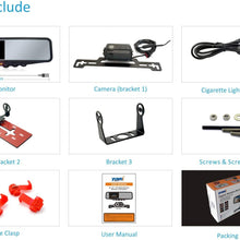 Wireless Backup Camera System, IP69K Waterproof Wireless License Plate Rear View Camera, Night Vision and 4.3’’ Wireless Mirror Monitor for Cars, Trailer, RV, Pickup Trucks, Cargo Vans, etc.