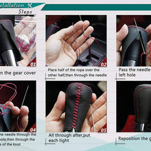 Car Genuine Leather Gear Shift Cover Carbon Fiber Pattern Gear Shift Knob Cover for Toyota C-HR 2018 2019