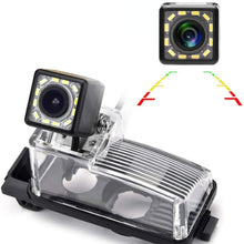 eHANGO Car Rear View Camera with 4 Pin to RCA Cable Bracket License Plate Lights Housing Mount for Nissan Versa Nissan Tiida Nissan Livina Pulsar Nissan Latio Nissan 350Z 370Z (8 LED)