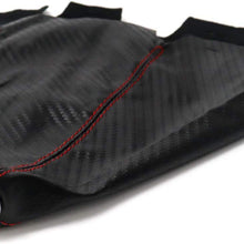 QWORK Shift Knob Shifter Boot Cover, Auto/Manual Gear Shift Knob Cover, Universal Type, Black (Carbon)