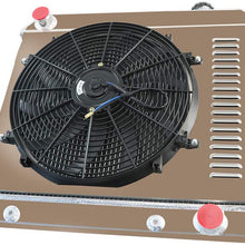 ALLOYWORKS 2 Row Core Aluminum Radiator+Shroud Fan+Relay For 1963-1966 Chevy C/K C10/C20/C30/K20 Series Pickup Truck, GMC