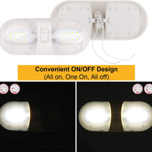 Kohree 12V Led RV Ceiling Dome Light RV Interior Lighting for Trailer Camper with Switch, White, 600 Lumens (Natural White 2-Pack)