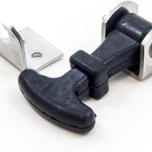 4 Piece Kit Rubber T Handle Latch Catch Hold-Down 2.5 Inch Mini Easy Grip Draw Stainless Steel Brackets Hardware Replacement 2 1/2 Compartment Trailer Tool Box RV Battery Box Tiedown Rust Free