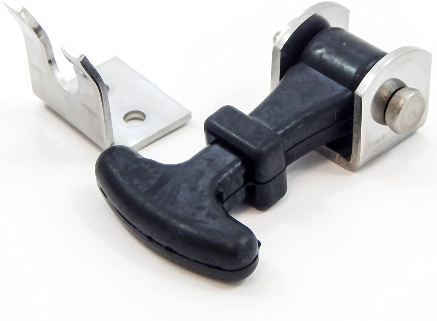 4 Piece Kit Rubber T Handle Latch Catch Hold-Down 2.5 Inch Mini Easy Grip Draw Stainless Steel Brackets Hardware Replacement 2 1/2 Compartment Trailer Tool Box RV Battery Box Tiedown Rust Free