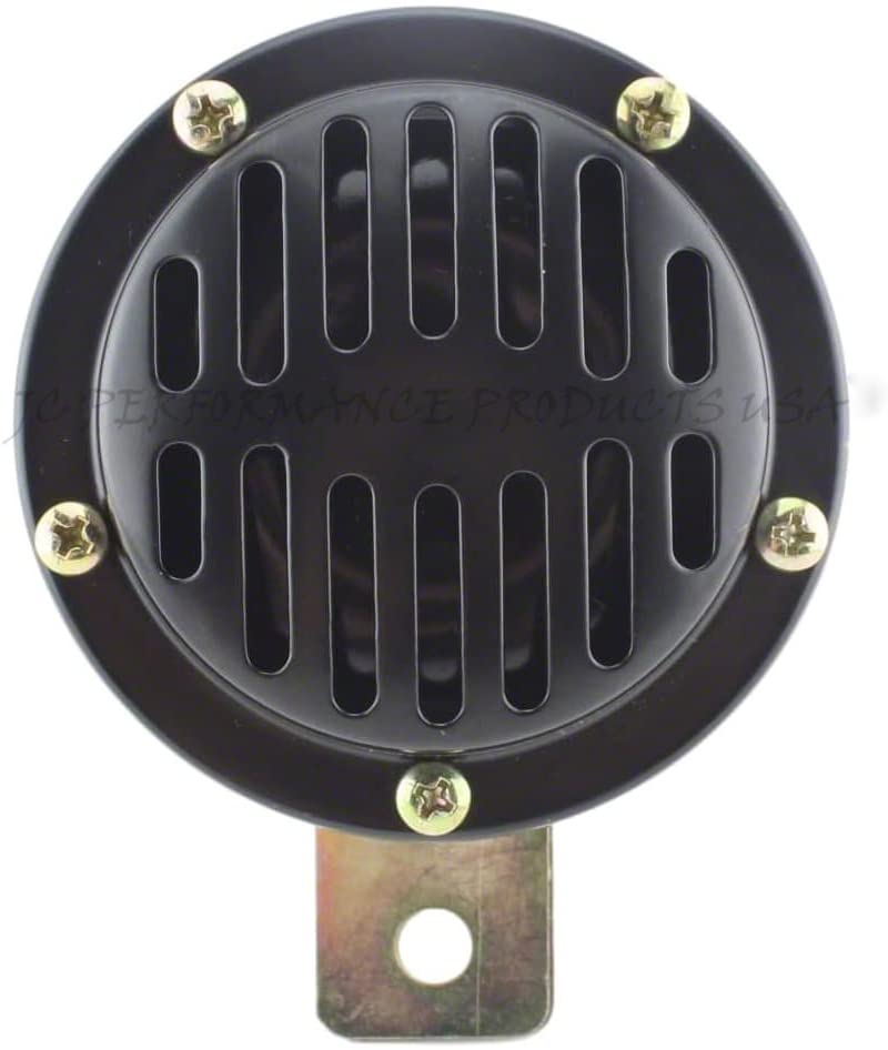 JC Performance Parts USA Universal 12v or 6v Compact Vented Motorcycle Horn Chrome or Black (6v Black)