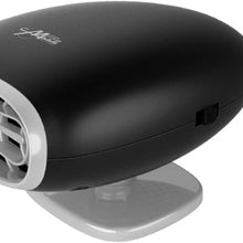 Auto Fan Heater 150W, Auto Heater and Cooling Fan 2 in 1 Portable Windshield Dehumidifier Demister Defroster, Plug into 12V cigarette lighter (Black,Warm wind)