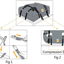 Car Top Carrier 15 Cubic Feet Waterproof Roof Top Cargo Bag Fit for The Outdoor Elements