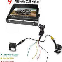 Vehicle Backup Camera System,2 x Night Vision 18LED IR Car Rear View Mirror Camera 1920 x 1080P + 9" IPS Car DVR Monitor with 10m20m Cable For RV Truck Trailer Bus Camper