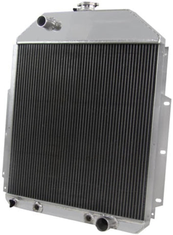 OzCoolingParts 42-52 Ford F-Series Radiator, 4 Row Core Full Aluminum Radiator for 1948-1952 Ford F1 F2 F3 F4 Pickup Truck, 1942-1947 Ford 1/2 Ton Pickup 3/4Ton Pickup, Chevy V8 Engine
