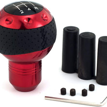 Thruifo 5 Speed Gear Shifter Knob, Leather & Aluminum Automatic Manual Car Stick Shift Head Fit Most MT Vehicles, Blue