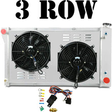 ALLOYWORKS 3 Row All Aluminum Radiator + Shroud Fan + Thermostat/Relay for 1968-1972 Chevy C10 C20 C30 Pickup Truck 1969 1970 1971