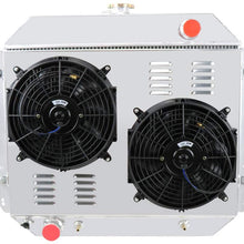 OzCoolingParts 66-79 Ford F-Series Radiator Fan Shroud Kit, 4 Row Core Full Aluminum Radiator + 2 x 12" Fan w/Shroud for 1966-1979 1967 68 77 78 Ford F100 F150 F250 F350 Truck Pickup, Bronco V8 Engine