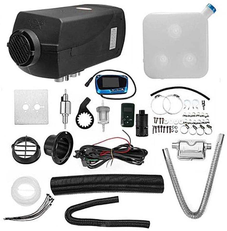 LLDWORK 5KW 12V/24V Air Diesels Heater Parking Heater, Car Heater with Remote Control LCD Monitor for Boats, RV, Motorhome Trailer, Trucks (Black 12V)