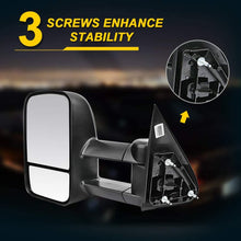 OCPTY Towing Mirrors Manual Telescoping Upgrade Left and Right Tow Mirrors for 1999-2006 for Chevy Silverado for GMC Sierra 1500 2500 3500 62073-74G