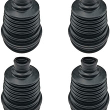 I33T Universal Flexible Silicone Constant Velocity CV Joint Boot Rubber 5 inch(125mm) Height (Pack of 4 Pieces, Black)- no Clamp