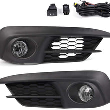 Fog Light Kits H8 12V 25W Halogen Lamp For Honda Civic 2016 2017 2018 2-Door / 4-Door (Clear Glass Lens w/Wiring Kit & Swith)
