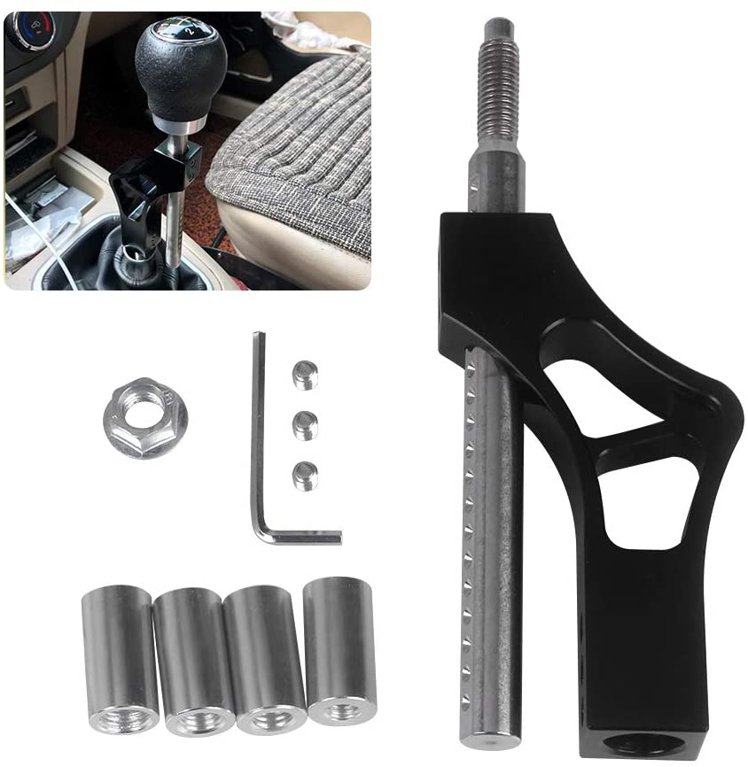 Carrfan Adjustable Gear Shift Knob Extender Height Lever Extension Car Gear Shifter Extender Kit with 4 Adapters
