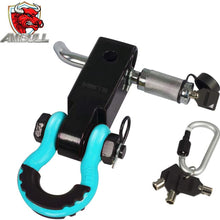 AMBULL Shackle Hitch Receiver 2 Inch, with 3/4 Inch D-Ring Shackle, Locking Pin, 2 Insurance Pins, Heavy Duty Solid Recovery Kit, Red
