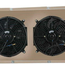 OzCoolingParts 3 Row Core Aluminum Radiator + 2 x 12" Fan w/Shroud Kit for 1967-1972 68 69 70 71 Chevy C10 C20 K10 K20 K30 Pickup Trucks and GMC More Models