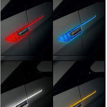 TRUE LINE Automotive Black Carbon Fiber Side Door Fender Reflective Warning Molding Accent Trim Kit (Yellow)