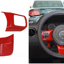 Opall Full Set Interior Decoration Trim Kit Steering Wheel & Center Console Air Outlet Trim, Door Handle Cover Inner For Jeep Wrangler JK JKU 2011-2018 2 Door& 4-Door (Watermelon Red)