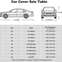 Kayme 6 Layers Car Cover Waterproof All Weather for Automobiles, Outdoor Full Cover Rain Sun UV Protection with Zipper Cotton, Universal Fit for Sedan (194"-208")