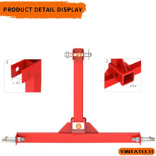 3 Point Trailer Hitch with 2" Receiver for Category 1 Tractor Gooseneck Drawbar Adapter Red Towing Hitch
