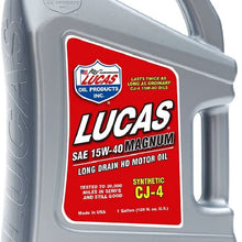 Lucas Oil 10299 SAE 15W-40 CJ-4 Synthetic Motor Oil - 1 Gallon Jug