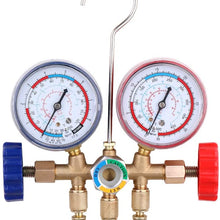 Refrigerant Manifold Gauge Set, KKmoon Refrigerant Manifold Gauge Set Air Conditioning Tools with Hose and Hook for R12 R22 R404A R134A