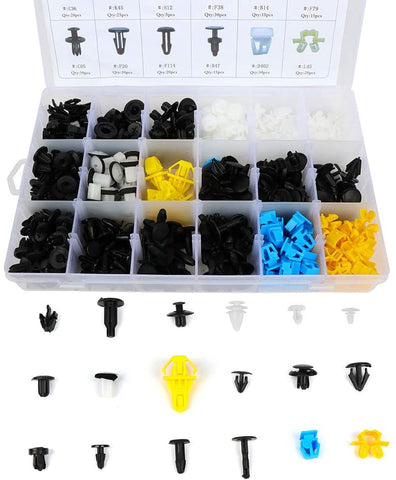 TUPARTS Car Retainer Clips Push Type 18Sizes Bumper Rivet Clips fit for GM,Ford,Honda,Accord,418Pcs