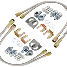 Brake Line Hose Kit Steel Braided Metric 15" Steel Braided 4 Calipers Brakeline