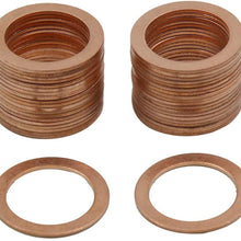 X AUTOHAUX 40 Pcs 19mm Inner Dia Copper Washers Flat Sealing Gasket Rings for Car