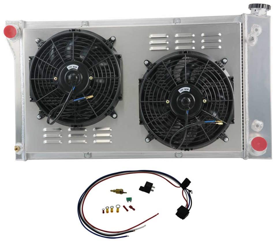 CoolingSky 62MM 4 Row Core Aluminum Radiator +2X12
