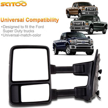 SCITOO Towing Mirrors fit for Ford Exterior Accessories Mirrors fit 2003-2007 for Ford F250 F350 F450 F550 Super Duty with Amber Turn Signal Heated Manual Controlling Telescoping and Folding Features