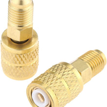 WENJING Be Quiet Mall 2Pcs R410a Straight Adapter 5/16" SAE Female 1/4" SAE Male Charging Hose to Vacuum Pump for Mini Split Air Conditioners