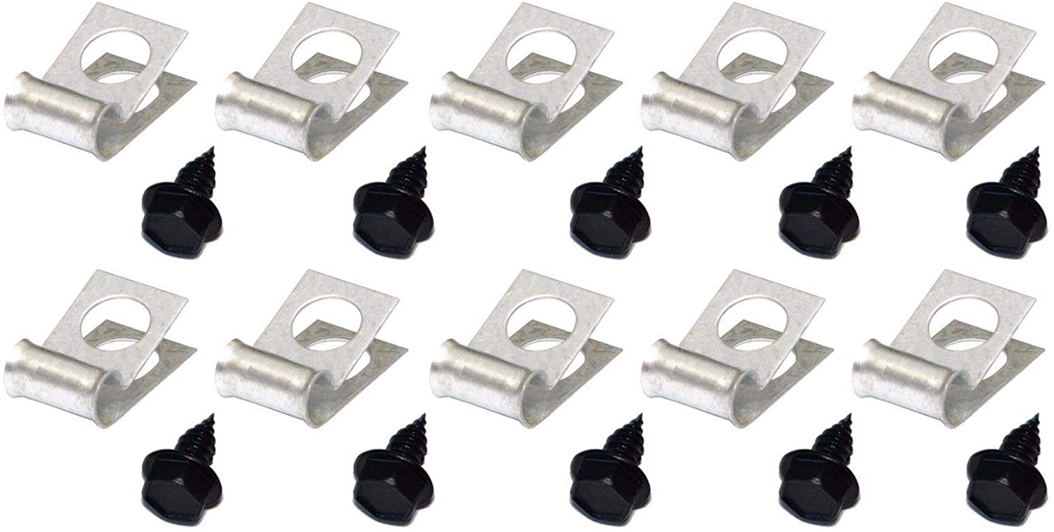 1/4 Brake Fuel Tube Set .25 Wrap Around Line Clamp Clip (10 Pack) with BOLTS (EB 0 4)