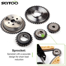 SCITOO 94201S Timing Chain Kit Tensioner Guide Rail Crank Sprocket Shaft Sprocket fits for Chevrolet Malibu 8-13 Equinox 10-15 Buick L4 2.0L 2.2L 2.4L