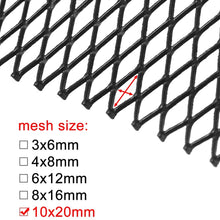 uxcell 40x13 Inch Car Grille Mesh Aluminum Alloy Sheet Grid Universal Bumper Rhombic Hole 10x20mm Black