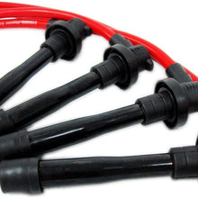 VMS RACING 92-00 10.2mm High Performance Engine SPARK PLUG WIRES Wire Set in RED Compatible with Honda Del Sol Civic Si VTi Si SiR B16A1 B16A2 B16A3 B16A4 B16A5 B16A6 DOHC VTEC B16 1992-2000