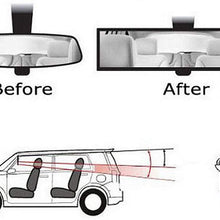 ICBEAMER 10.6" 270mm Flat Blue Surface Universal Fit Wide Angle Panoramic Auto Interior Rear View Blind Spot Mirror