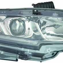 For Honda Civic Sedan 2016-2017 Headlight Assembly Halogen EX/EXL/EXT/LX Passenger Side (CAPA Certified) HO2503173C