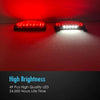TCTAuto Red LED RV Camper Trailer Stop Turn Brake Tail Lights/License Plate Light Kit with Black Base Smoked Cover Reflex Lens Rectangular Surface Mount Waterproof 12V (Left + Right)