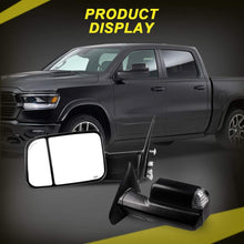 OCPTY Towing Mirrors with Power Heated Left Right Side Tow Mirrors Compatible with 2002-2008 for Dodge Ram 1500 Truck 2003-2009 for Dodge Ram 2500 3500 Truck Turn Signal Lens with LED Black