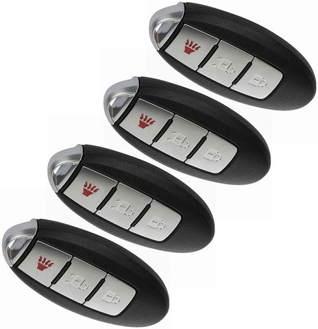 ANPART 4 X Remote Key Fob Uncut Ignition Key Compatible for 2015 2016 2017 Nissan Cube Juke Leaf Quest FCC ADP12514401S