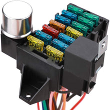14 Circuit Fuse Universal Wiring Harness Kit for Hot Rod Street Rod Rat XL Speedway Car Muscle Sand Simple Classic Car Truck Automotive Basic 14 Circuit 14 Fuse Universal Wire Harness W/Instruction