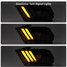 Spyder PRO-YD-FM13HID-BK Black Sequential Turn Signal Projector Headlights for 13-14 Ford Mustang