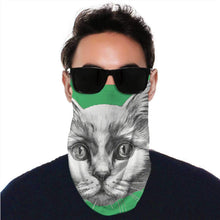 Dog and Cat Over Blank Sign Dog, 1with 2 Filters Face Neck Gaiters ana Scarf wea
