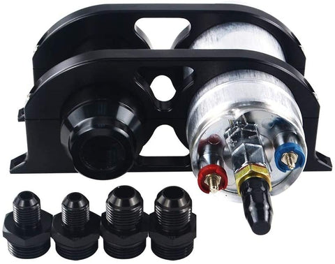 XinQuan Wang Fuel Pump 44mm 60mm Dual Double Billet Fuel Pump Filter Mounting Bracket Clamp Kit and 044 Fuel Pump Fuel Oil Filter (Color : E Blue, Size : Free)